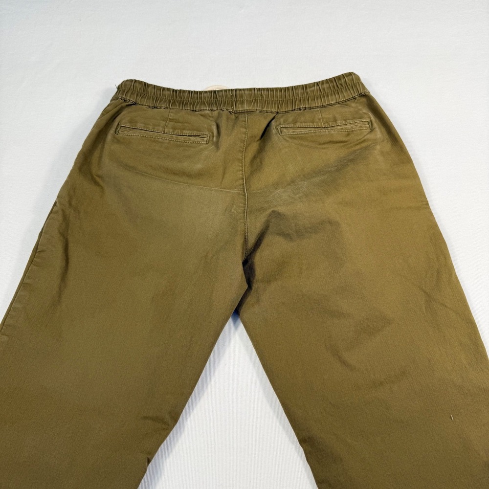Pact Organic Cotton Jogger Pants Medium Olive Green Elastic Drawstring Chino - Picture 13 of 16
